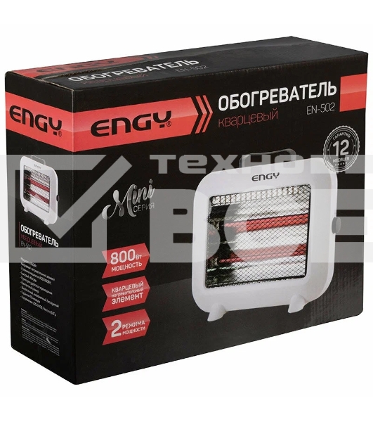 Инфракрасный обогреватель Engy EN-502 mini, белый, кварцевый, 800 Вт, 8 м2