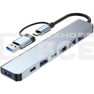 Разветвитель USB-C Digma DHUB-7USB-AC 7порт. черный