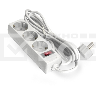 Удлинитель ExeGate EC-3-5W EX279353RUS белый, 5 м, евровилка, 3 розетки, 2200 Вт
