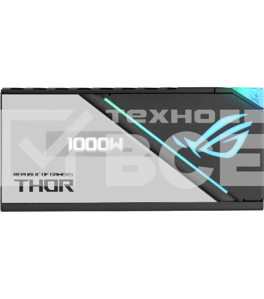 Блок питания ASUS ROG-THOR-1000P2-GAMING (90YE00L4-B0NA00). 1000Вт, 80 PLUS Platinum, 135мм, модульный, комбинирован серый и черный