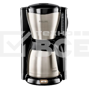 Кофеварка капельная Philips HD7546/20 серебристый/черный, исп. кофе - молотый, 1.2 л, 1000 Вт