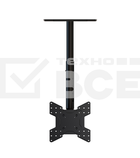 Потолочное крепление Wize Pro C5536A для дисплеев 2655, VESA 75x75, 100x100, 200x100, 200x200, 300x300, 400x400 мм, наклон +20°, поворот 360°, длина штанги 61-91 cм, до 36 кг, черный