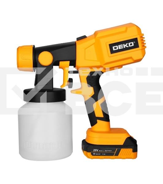 Краскопульт аккумуляторный DEKO SG20DK, 20В, 800 мл, 1x3.0А·ч 083-1133
