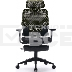 Кресло офисное Cactus CS-CHR-MC01-LGNBK салатовый, сиденье черный, сетка/ткань, с подголов. крестов. пластик, подст. для ног, фото13