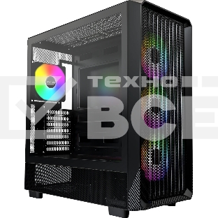 Компьютерный корпус Montech X5 черный без БП ATX 4x120мм 1xUSB2.0 1xUSB3.0 audio bott PSU