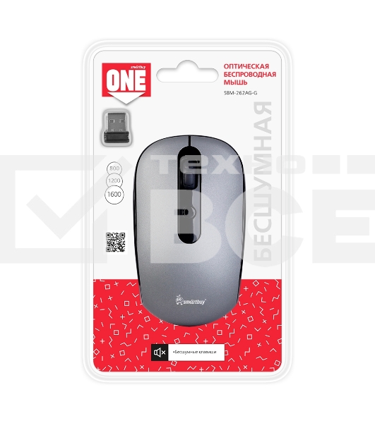 Мышь беспроводная Smartbuy ONE 262AG серебро (SBM-262AG-G)
