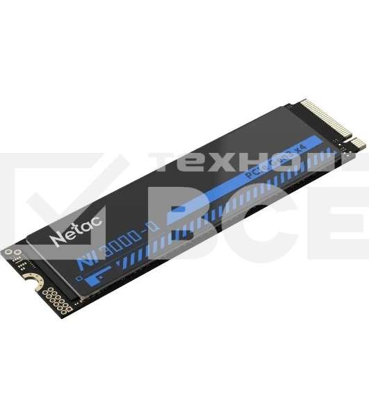 Накопитель SSD Netac NV3000 512Gb M.2 2280, PCI-E 3.0 x4, 3D NAND, 3000/1200MBs, NVMe, heatsink