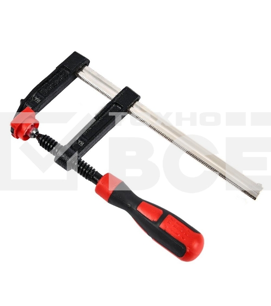 Струбцина F-образная усиленная Deli DL110830Z 300x80 мм, макс. усилие зажима 3000N, резьба 14мм