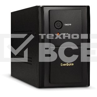 Источник бесперебойного питания ExeGate SpecialPro UNB-2000.LED.AVR.EURO.RJ 2000VA/1200W, LED, AVR, 4 евророзетки, RJ45/11, черный