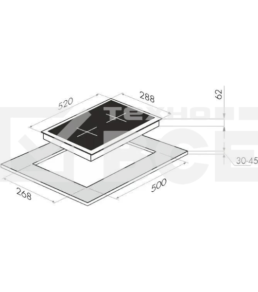 Индукционная варочная панель Maunfeld EVI.292-BK, конфорок: 2 шт., стеклокерамика, независимая, черный