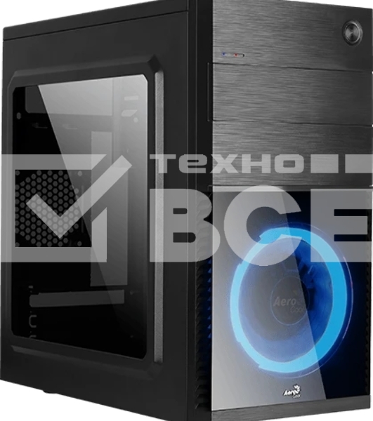 Компьютерный корпус Aerocool/Formula Cs-105 Blue (mATX, без БП, 1x USB3.0, 1x USB2.0, 1x 12cm blue LED front fan)