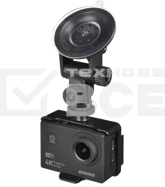 Видеорегистратор Digma FreeDrive Action 4K WiFi черный 8Mpix 2160x3840 2160p 140гр.