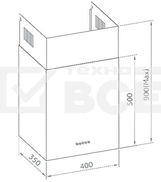 Вытяжка Weissgauff BOX 40 PB WHITE
