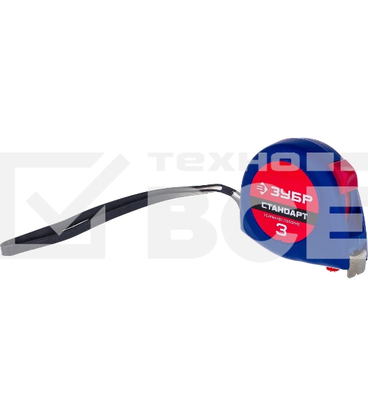Рулетка Зубр 34016-3 СТАНДАРТ корпус с резиновым напылением, 3м/16мм
