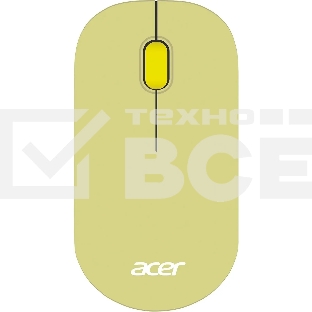 Мышь беспроводная Acer OMR205 зеленый/желтый, 1200 dpi, радиоканал, USB, кнопки - 3