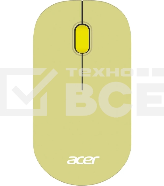 Мышь беспроводная Acer OMR205 зеленый/желтый, 1200 dpi, радиоканал, USB, кнопки - 3