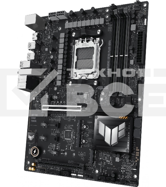 Материнская плата ASUS TUF GAMING X870-PLUS WIFI, AM5, AMD X870, 4xDDR5, 2xSATA, 4xM.2, 1xPCIe 5.0 x16, 1xPCIe 4.0 x4, 1xHDMI, 1xUSB-C 3.2 Gen 2, 1xUSB-C 3.2 Gen 2x2, 2xUSB-C 4.0, 1x 2.5Gb LAN, 1xUSB-A 2.0, 3xUSB-A 3.2 Gen 2, 4xUSB-A 3.2 Gen 1, 5x3.5 мм, 