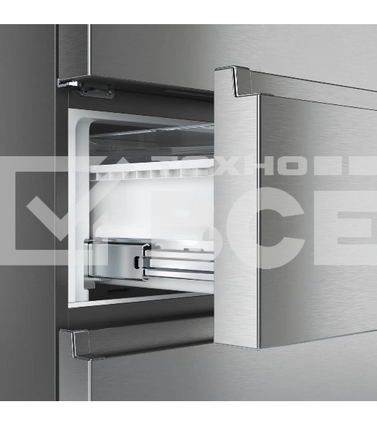 Холодильник Hisense RT641N4ACE серый, двухкамерный, 366/169, морозилка снизу, Total No Frost