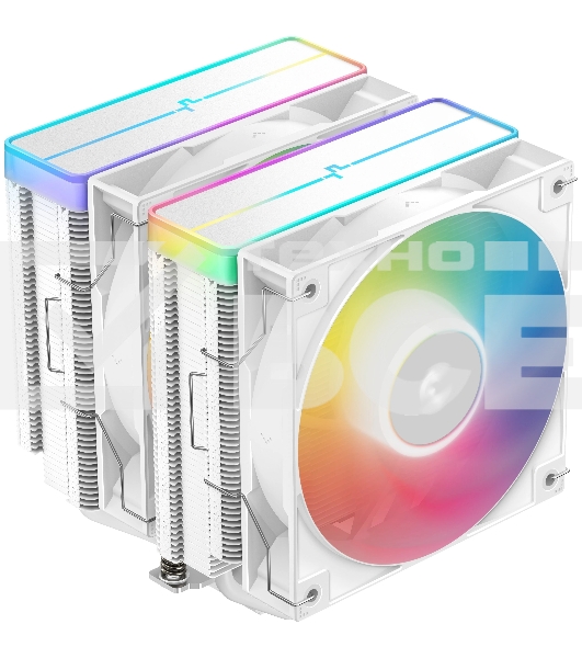 Кулер для процессора DEEPCOOL AG620 WH ARGB V2 LGA20XX/1700/1200/115X/AM5/AM4 (9шт/кор, TDP 260W, PWM, ARGB DUAL Fan 120mm, 6 тепл. трубок, белый) RET