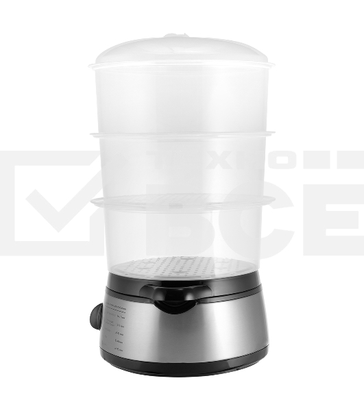 Пароварка электрическая Centek CT-1457 9л 800Вт, стальной корпус, таймер 60 мин, 3 контейнера