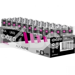 Элемент питания LR03 (AAA) алкалиновая уп. 40 шт. ФАZА Alkaline Pack-40