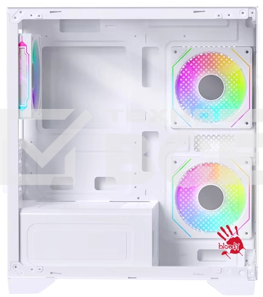 Компьютерный корпус Bloody BD-CC103F белый без БП mATX 7x120mm 1xUSB2.0 1xUSB3.0 audio bott PSU