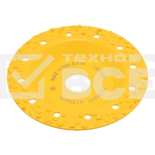 Чашка твердосплавная зачистная Denzel 125 мм, плоская, крупное зерно #8