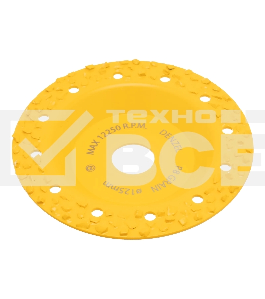 Чашка твердосплавная зачистная Denzel 125 мм, плоская, крупное зерно #8