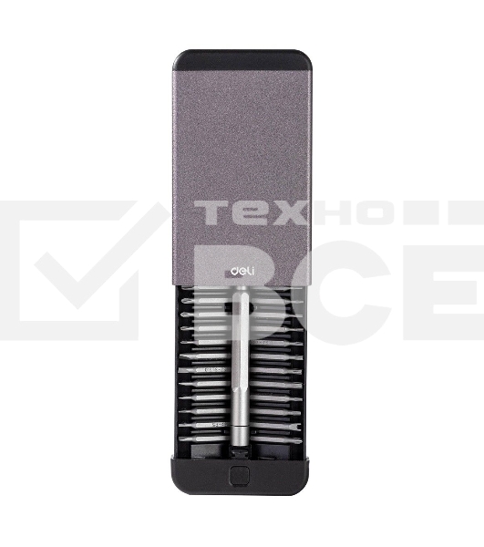 Набор прецизионных отвертокDeli DL3525 25 предметов Корпус из алюминиевого сплава.