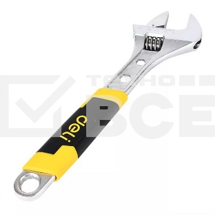 Разводной ключ Deli DL30112 150мм, обрезиненная ручка, диапазон захвата 0-36мм