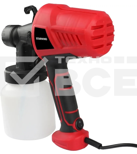 Краскопульт электрический Starwind SG450 400Вт бак:800мл 650мл/мин