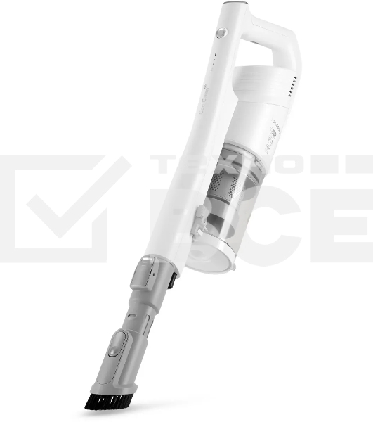 Пылесос вертикальный Coolfort CF-3004 белый, питание от аккумулятора, 150 Вт, уборка сухая/влажная, пылесборник 0,5 л, работа от АКБ max 30 мин.