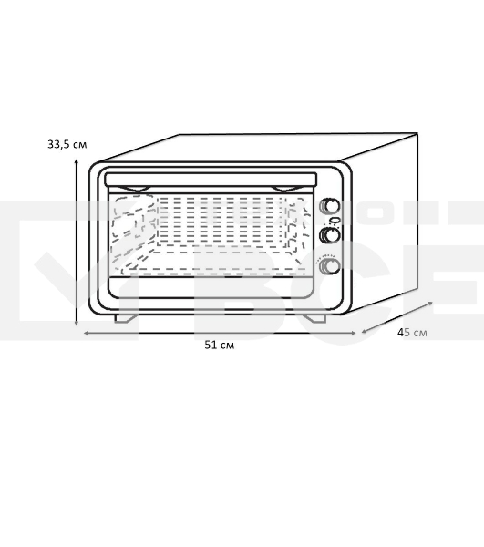 Мини-печь Delta D-0123 серая с тэном повыш. мощности,1300 Вт,37 л,2 нагреват. эл, с термостатом