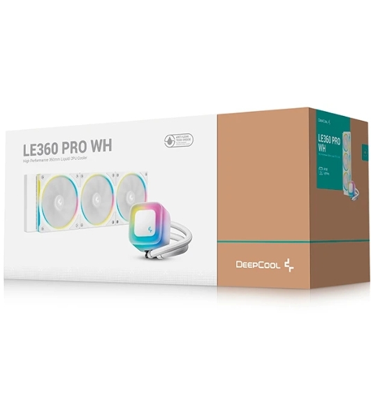 Система жидкостного охлаждения Deepcool LE360 PRO Wh ARGb Soc-AM5/AM4/1200/1700/1851 белый 4-pin 19-33dB Al 300W 1817gr Ret (R-LE360PRO-WHAMMC-G-1)