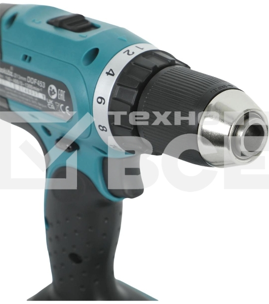 Дрель-шуруповерт аккумуляторная Makita DDF453RFE, Аккумуляторная, 18В, 2 АКБ, Кейс