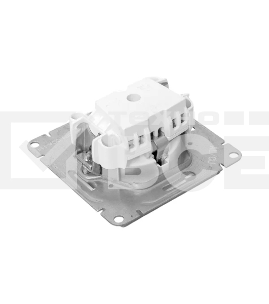 Механизм розетки EKF UP1-SOA-111 16А, с заземлением, со шторками, алюминий Эпика