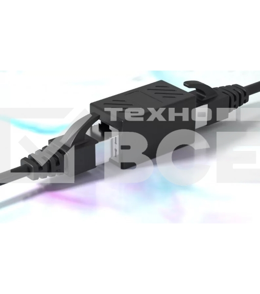 Модуль RJ-45 (F) <->RJ-45(F) ,FTP, проходной, ABS пластик, черный, кат. 5e VCOM <CT251S>