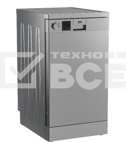 Посудомоечная машина Beko DVS050R02S, серебристая, 44.8 см, 10 компл., 49 дБ, класс A