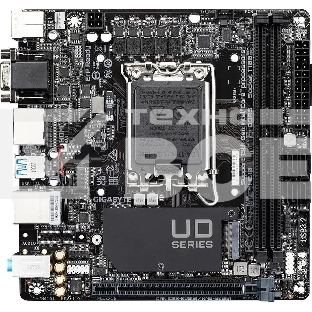 Материнская плата Gigabyte H610I, LGA 1700, Intel H610, 2xDDR5, 4xSATA, 1xM.2, 1xPCIe 4.0 x16, 1xHDMI, 1xVGA, 2xDP, 1x 1Gb LAN, 2xUSB-A 3.2 Gen 1, 4xUSB-A 2.0, 3x 3.5 мм, 7.1, Mini-ITX