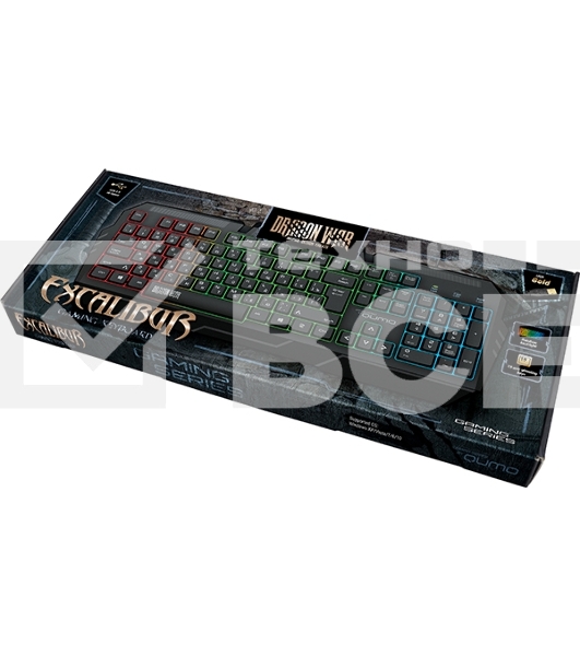 Игровая клавиатура Qumo Excalibur K67, проводная, 104, встроенные радужная подсветка