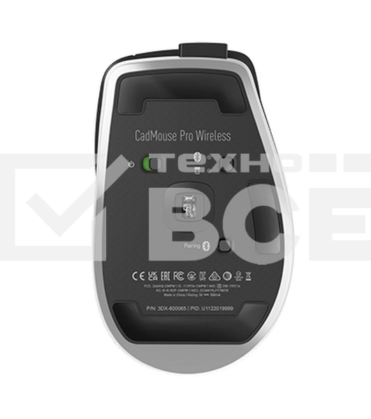 Мышь беспроводная/проводная 3Dconnexion CadMouse Pro Wireless, RTL, Right hand (341450) (3DX-700116) черный, 7200 dpi, радиоканал, Bluetooth, USB, кнопки - 7
