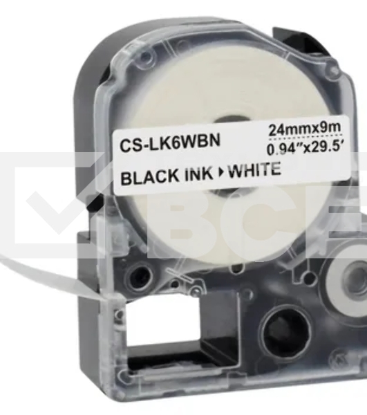 Картридж ленточный Cactus CS-LK6WBN черный, 24мм, 9м для Epson LW700/LW600P/LW1000P/Z700/Z900
