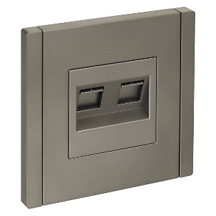 Розетка компьютерная IEK FORTE&PIANO FP533 2-ая RJ45 кат.5E сталь