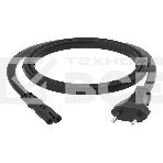 Кабель питания GCR CEE 7/16 / IEC C7, 2*0,5mm, черный, 0.5m, фото 1