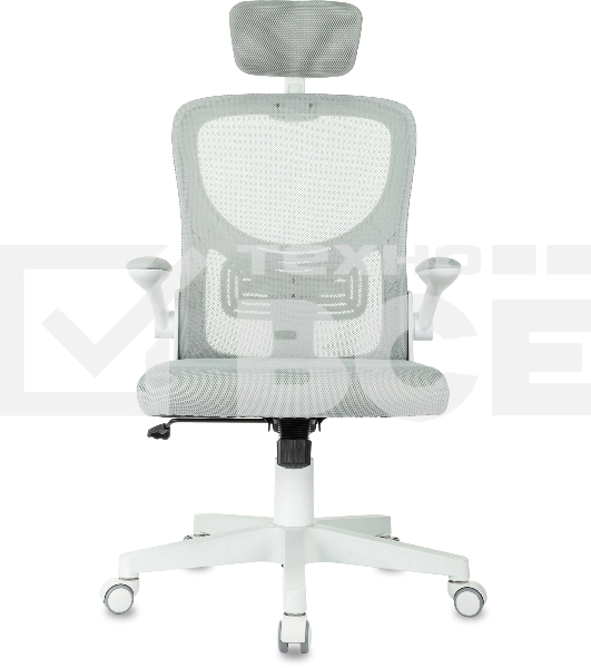Кресло Бюрократ MC-W101-H светло-серый TW-02 TW-20 сетка/ткань, крестов. пластик, пластик белый
