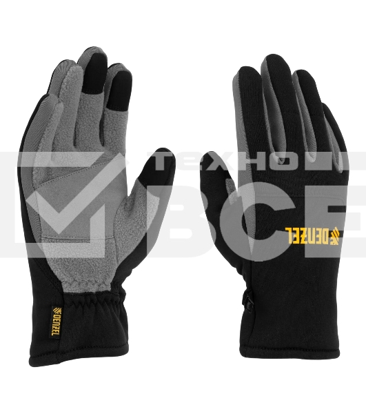 Перчатки универсальные Denzel 68087 искусственный мех, работа с сенсорным экраном, размер 9