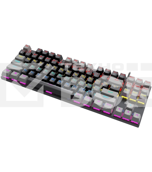 Клавиатура проводная Oklick K600X механическая черный/серый USB Multimedia for gamer LED