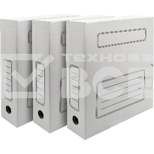 Короб архивный Silwerhof микрогофрокартон корешок 75мм A4 белый (упак.:3шт)