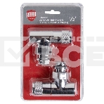 Набор дизайн-вентилей, PIANO, угловой (хром) 1/2