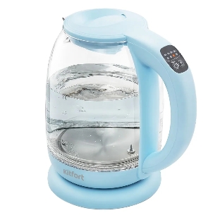 Чайник электрический Kitfort КТ-640-1 1.7 л, 2200 Вт, голубой (корпус: пластик/стекло)